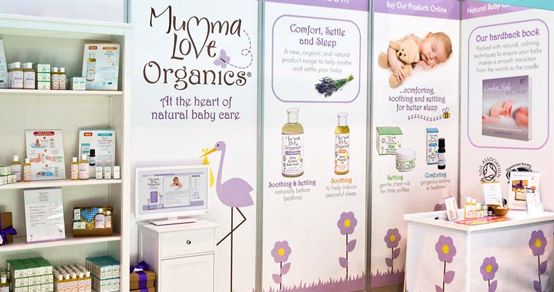 Mumma Love Organics Stand at NEC, Birmingham.