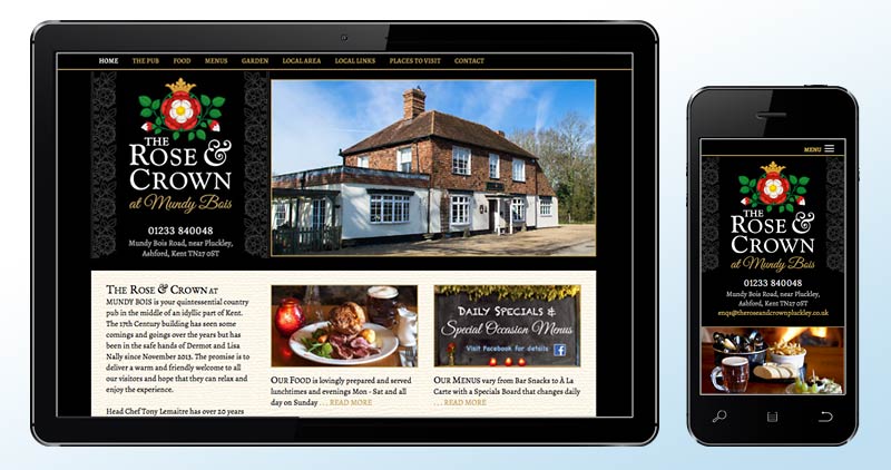 Rose & Crown at Mundy Bois website